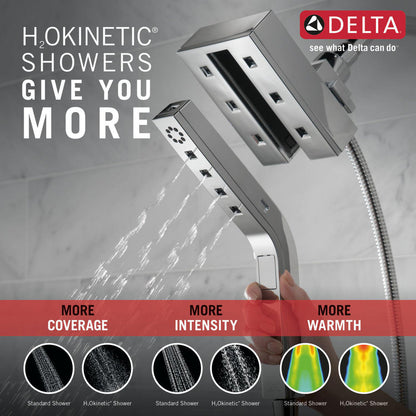 Delta H2Okinetic In2ition 4-Setting Two-in-One Shower- Lumicoat Chrome
