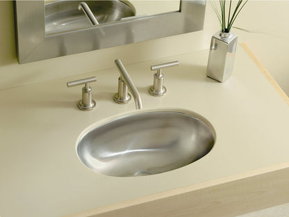 Kohler Bolero Oval 17" x 12" Drop-in Undermount Bathroom Sink With Satin Finish