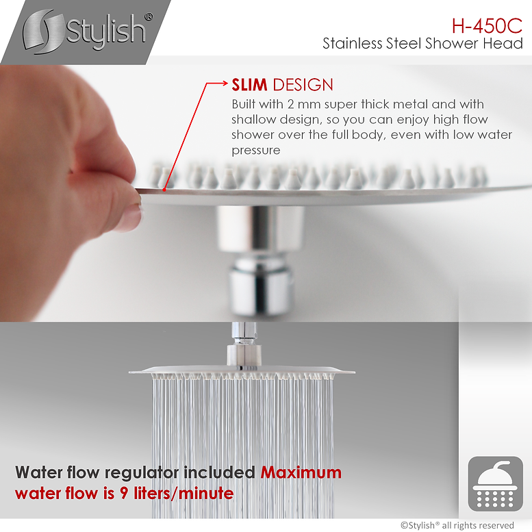 Stylish 8" Round Shower Head H-450C