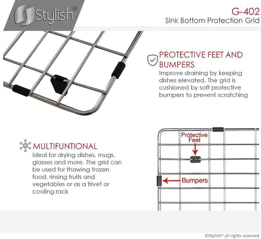 Stylish Kitchen Sink Bottom Protection Grid