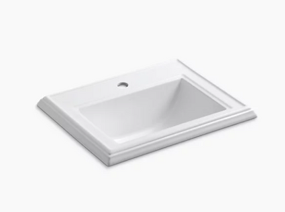 Kohler Memoirs Classic 17" X 10" Classic Drop-in Bathroom Sink With Single Faucet Hole - White