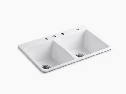 Kohler Deerfield 33" X 22" X 9-5/8" Top-mount Double-equal Kitchen Sink