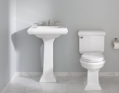 Kohler Memoirs Pedestal/console Table Bathroom Sink Basin With 8" Widespread Faucet Holes - White