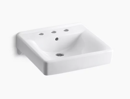 Kohler Soho20" X 18" Wall-mount/concealed Arm Carrier Bathroom Sink With 8" Widespread Faucet Holes