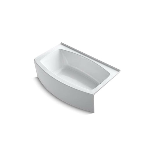 Kohler Expanse 60" x 30" curved alcove bath with integral flange and right-hand drain-  White