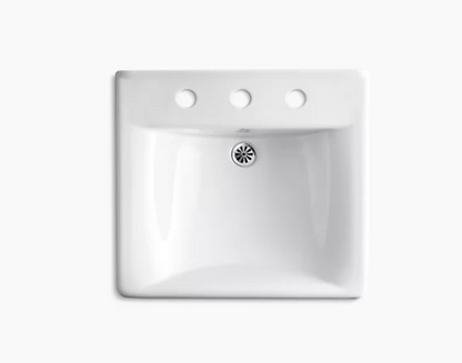 Kohler Soho20" X 18" Wall-mount/concealed Arm Carrier Bathroom Sink With 8" Widespread Faucet Holes