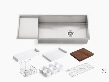 Kohler Stages 45" X 18-1/2" X 9-13/16" Undermount Single-bowl Workstation Kitchen Sink With Wet Surface Area