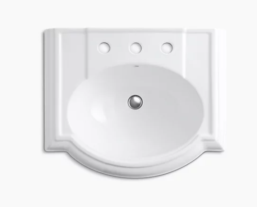 Kohler Devonshire Bathroom Sink With 8" Widespread Faucet Holes - White