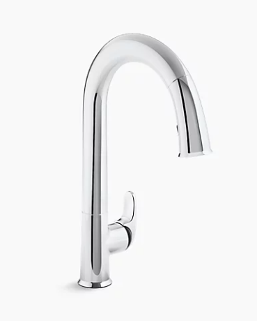 Kohler Sensate Touchless Kitchen Faucet With Black Accents, 15-1/2" Pull-down Spout, Docknetik Magnetic Docking System, and a 2-function Sprayhead Featuring the New Sweep Spray - Chrome