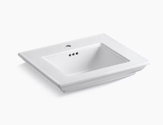 Kohler Memoirs Stately24" Pedestal/console Table Bathroom Sink Basin With Single Faucet Hole - White