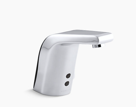 Kohler Sculpted Touchless Faucet With Insight Technology and Temperature Mixer, DC-powered - Polished Chrome