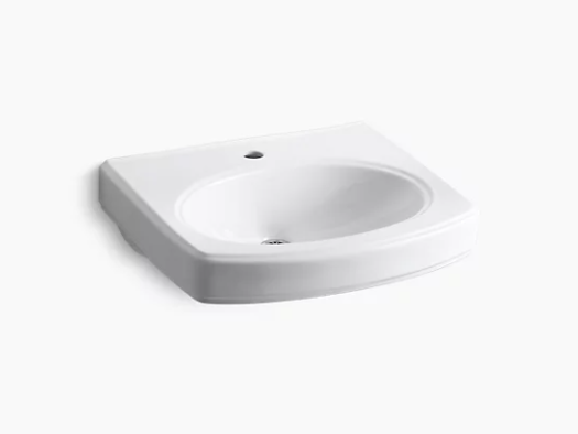 Kohler Pinoir 18" X 12" Bathroom Sink Basin With Single Faucet Hole - White