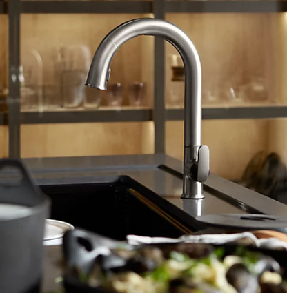 Kohler Sensate Touchless Kitchen Faucet With Black Accents, 15-1/2" Pull-down Spout, Docknetik Magnetic Docking System, and a 2-function Sprayhead Featuring the New Sweep Spray - Chrome
