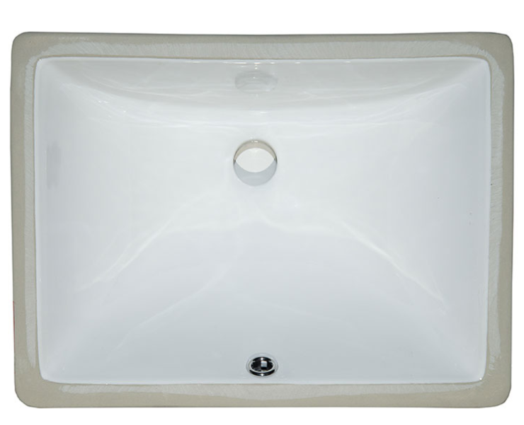 VANITY WHITE RECTANGLE PORCELAIN SINK 1813