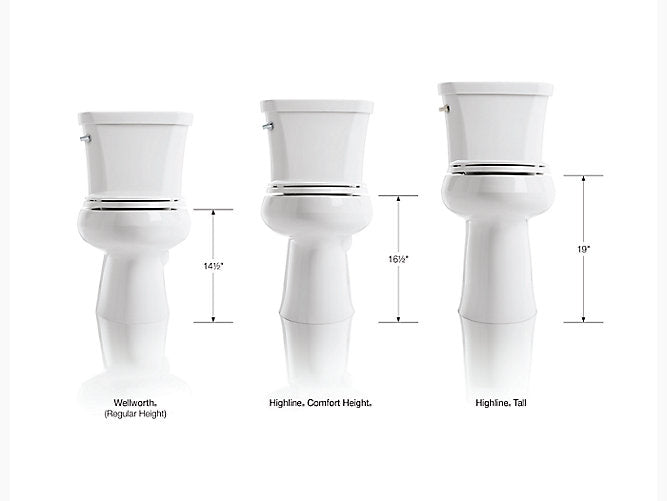 Kohler Highline Tall Two Piece Elongated 1.28 GPF Tall Height Toilet 19" Seat Height (Seat Sold Separately)