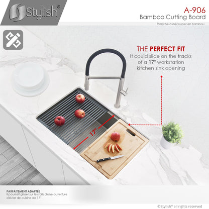 Stylish Stylish 16" Workstation Sink Bamboo Cutting Board A-906