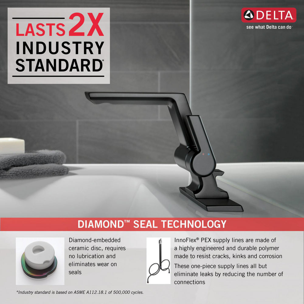 Delta PIVOTAL Single Handle Bathroom Faucet- Matte Black