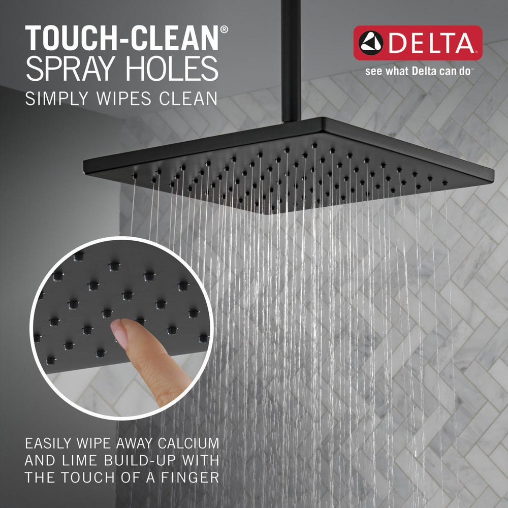 Delta Single-Setting Metal Raincan Shower Head- Matte Black