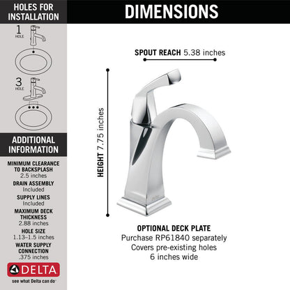 Delta DRYDEN Single Handle Bathroom Faucet