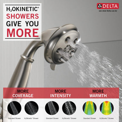 Delta H2Okinetic 3-Setting Slide Bar Hand Shower- Stainless Steel