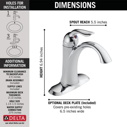 Delta LAHARA Single Handle Bathroom Faucet