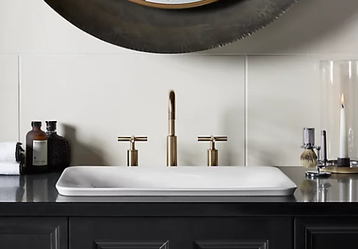 Kohler Sartorial Herringbone Carillon Rectangle Wading Pool Vessel Bathroom Sink