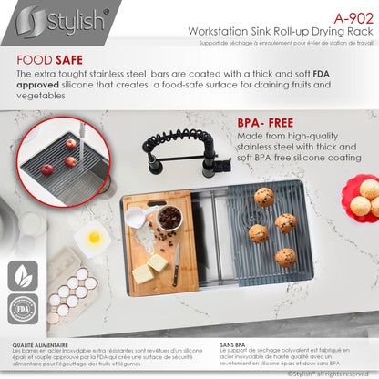 Stylish Workstation Roll-up Drying Rack A-902DG