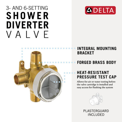 Delta 3- and 6-Setting Shower Diverter Rough In Valve