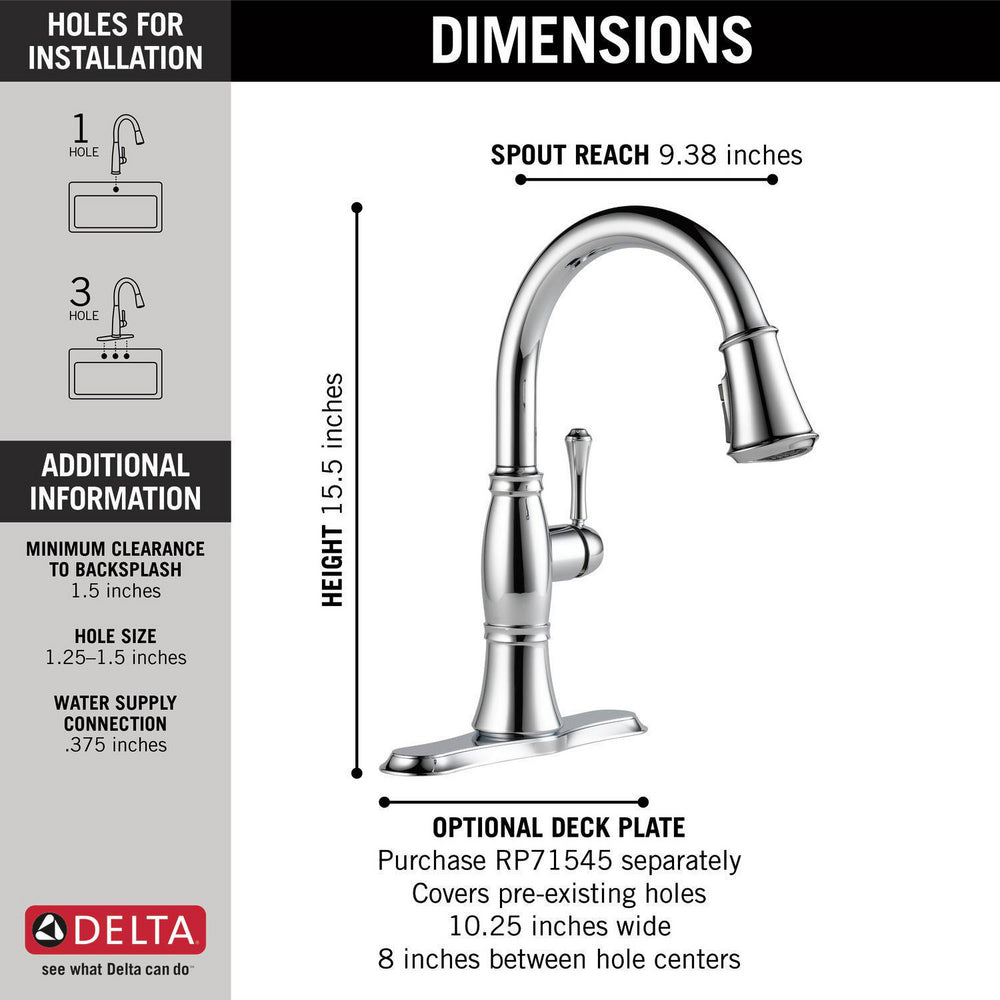 Delta CASSIDY Single Handle Pulldown Kitchen Faucet