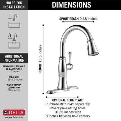 Delta CASSIDY Single Handle Pulldown Kitchen Faucet