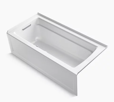 Kohler Archer 66" x 32" alcove bath with left-hand drain - White