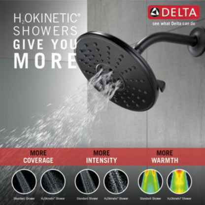 Delta H2Okinetic 3-Setting Raincan Shower Head- Matte Black