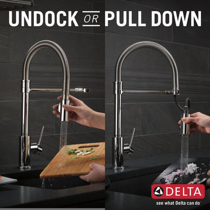 Delta TRINSIC PRO Single Handle Pull-Down Kitchen Faucet With Spring Spout