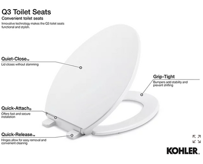 Kohler Glenbury Quiet Close Elongated Toilet Seat- White