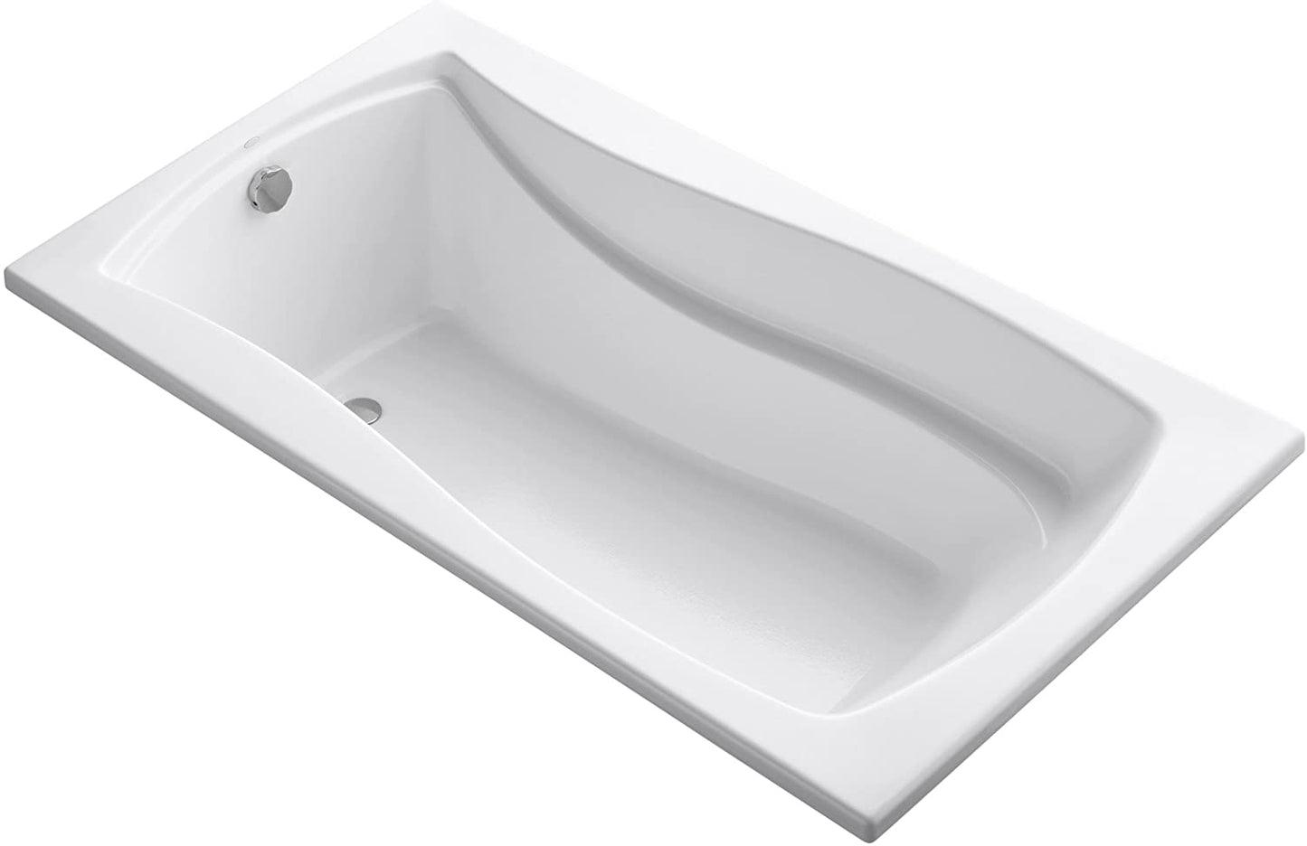 Kohler Mariposa 66" x 35-7/8" drop-in bath with end drain -White