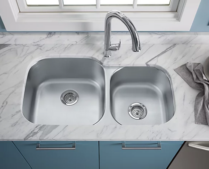 Kohler Undertone Preserve 35-1/8" X 20-1/8" X 9-3/4" Undermount Extra Large/medium Double-bowl Kitchen Sink