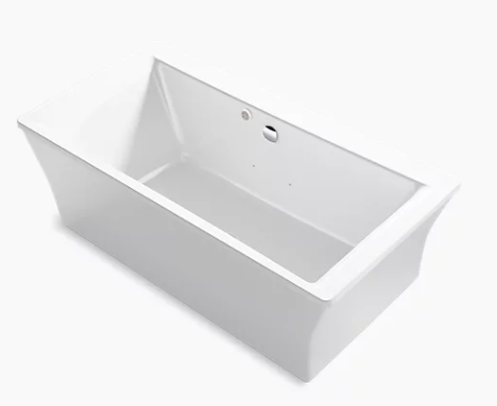 Kohler Stargaze 72" x 36" freestanding Heated BubbleMassage air bath with fluted shroud - White