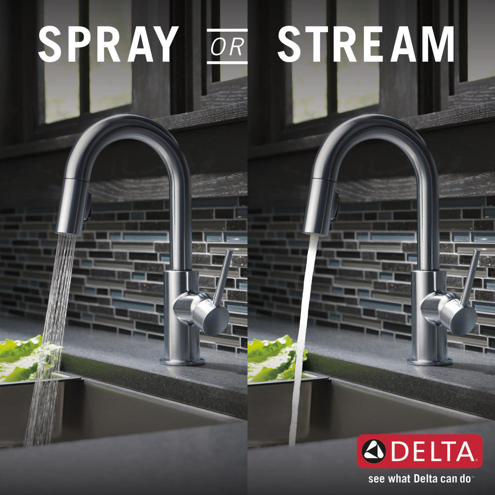 Delta TRINSIC Single Handle Pull-Down Bar / Prep Faucet- Arctic Stainless