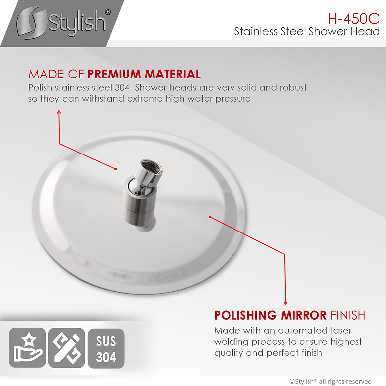 Stylish 8" Round Shower Head H-450C