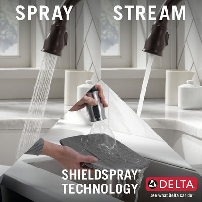 Delta LELAND Single Handle Pull-Down Kitchen Faucet with ShieldSpray Technology- Venetian Bronze