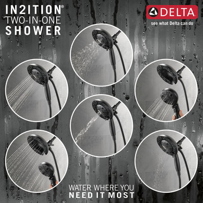Delta H2Okinetic In2ition 5-Setting Two-in-One Shower- Matte Black