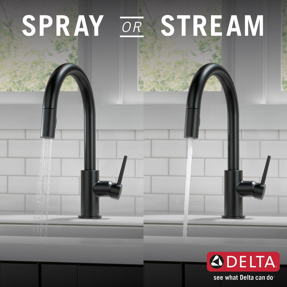 Delta TRINSIC Single Handle Pull-Down Kitchen Faucet- Matte Black
