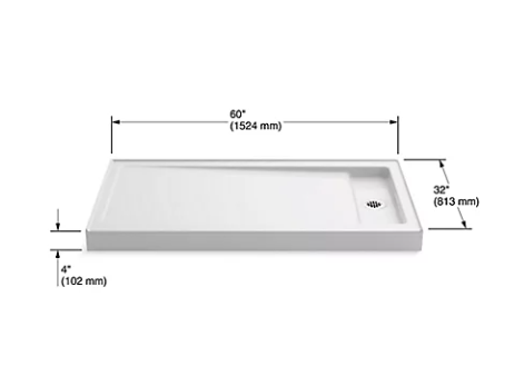 Kohler Bellwether 60" x 32" Single Threshold Shower Base With Right Offset Drain