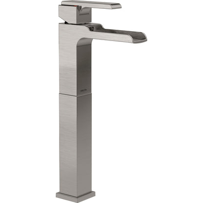 Delta ARA Single Handle Single Hole Lavatory Faucet With Riser and Channel Spout