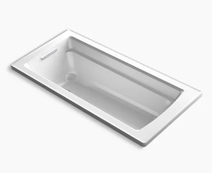 Kohler Archer 66" x 32" drop-in bath with end drain - White