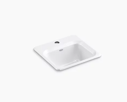 Kohler Northland 15" X 15" X 7-5/8" Top-mount Bar Sink With Single Faucet Hole - White