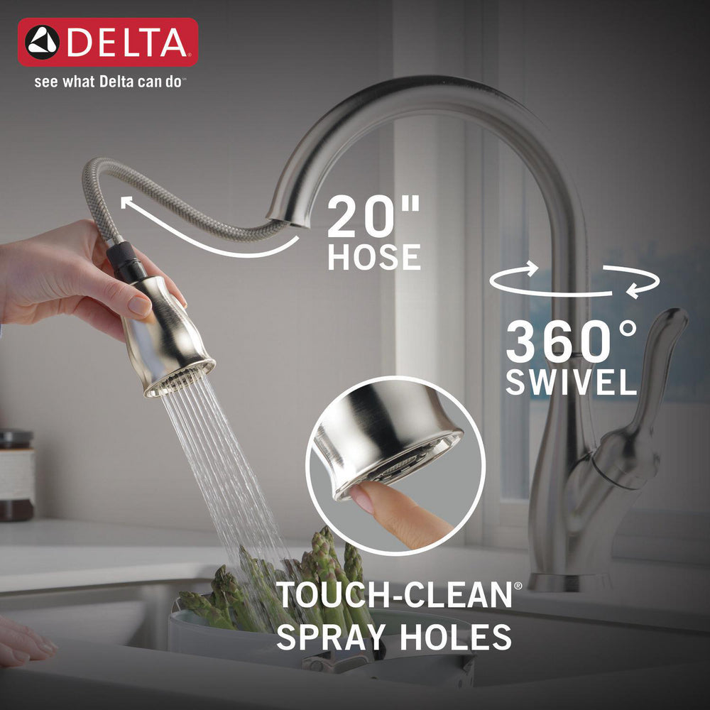 Delta LELAND Single Handle Pull-Down Kitchen Faucet with ShieldSpray Technology- Spotshield Stainless