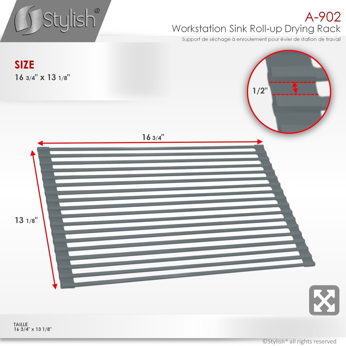 Stylish Workstation Roll-up Drying Rack A-902DG