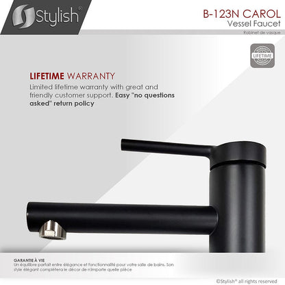 Stylish Stylish Carol Bathroom Faucet Single Handle Matte Black Finish B-123N