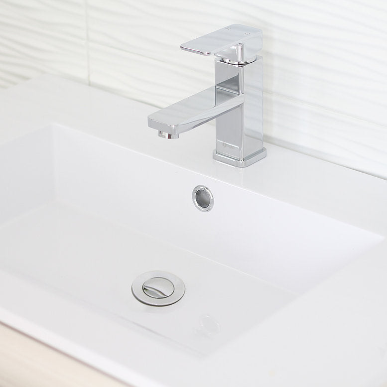 Stylish Pop-Up Drain with Overflow, Polished Chrome Finish D-700C